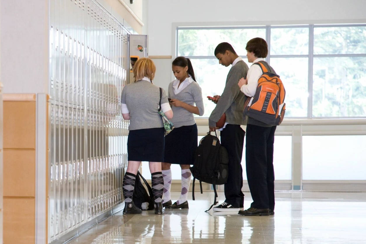 Students in the hallway